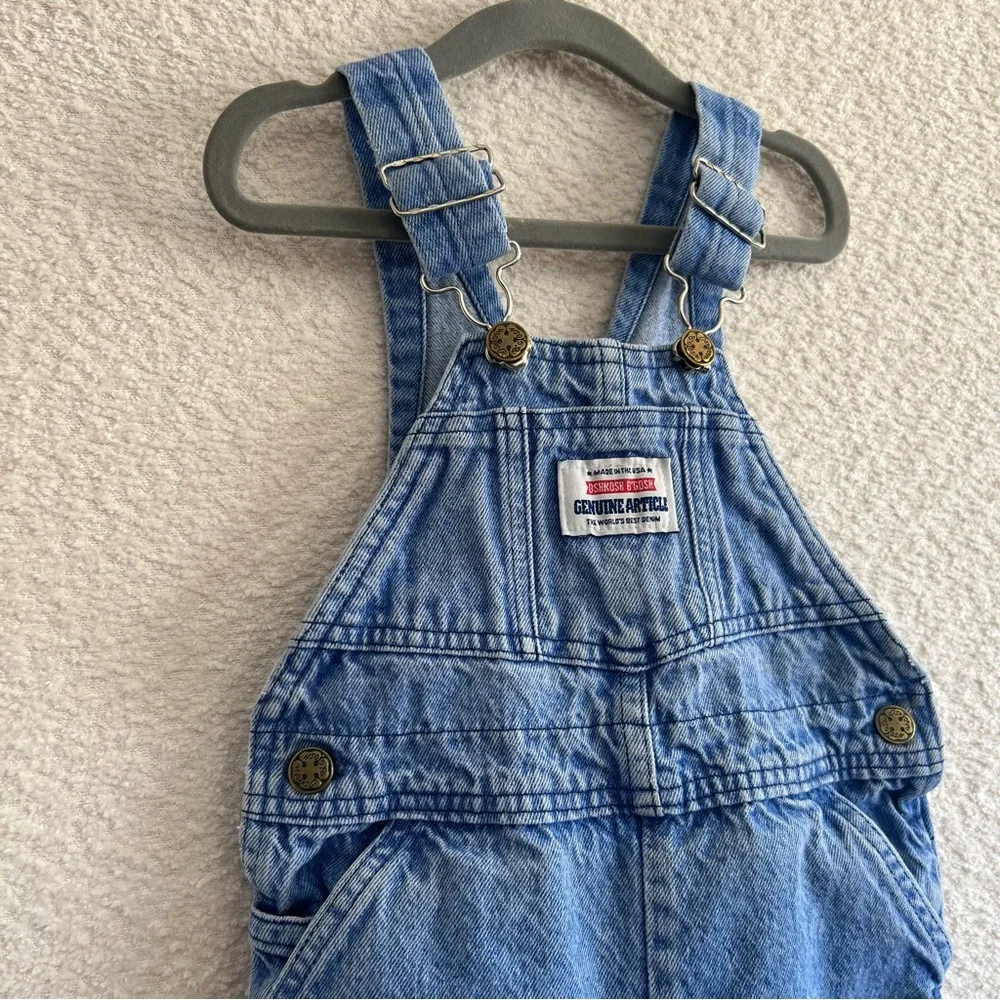 Osh Kosh B’Gosh Vintage Retro Toddler 100% Cotton Blue Denim Overalls Size‎ 3T